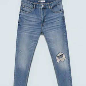 Ripped Skinny Jeans, Blue, size 30